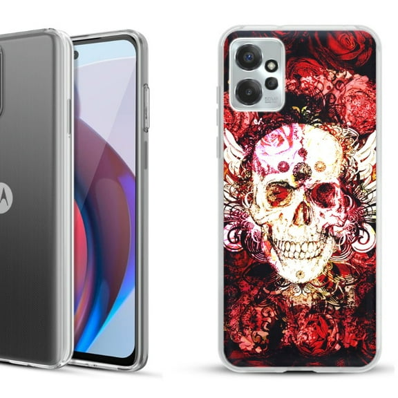 OneToughShield ® Compatible with Motorola Moto G Power 5G 2023 Fashion Phone Case - Rose Skull