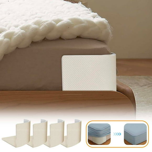 Sokhug 4 PCS Bed Sheet Holder, Bed Sheet Grippers, Discrete Heavy Duty Bed Sheet Tightener, Non Slip Corner Sheet Grippers Keep Sheets Firm & Tight