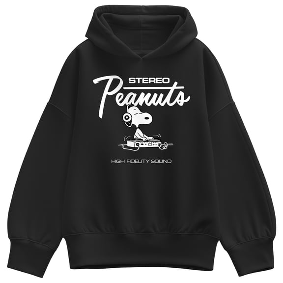 Peanuts - Snoopy DJ - Women's Oversized Fleece Hoodie Sweatshirt