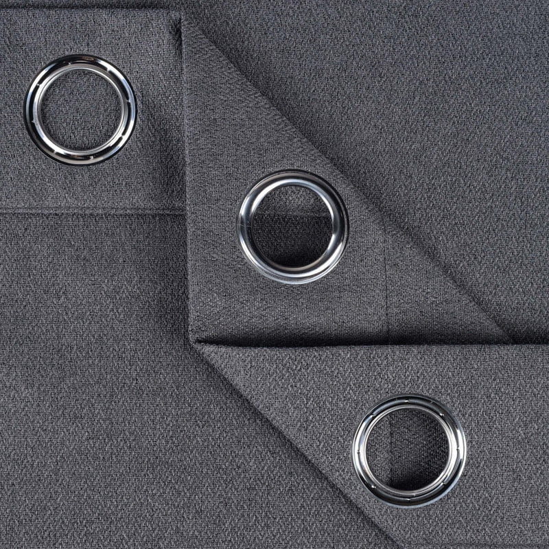Superior Nyan 100% Blackout Curtains Set of 2, Grommet Header Curtain Panel Pair, Charcoal, 52"W x 96"L
