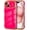 Hot Pink, variant on for iPhone 14 Pro Max Case Cute Curly Wave Frame Shape Phone Cases, Thin Slim Luxury Plating Wavy Edge Soft TPU Bumper Shockproof Rubber Protective Cover for Women Girls, Love Heart-White