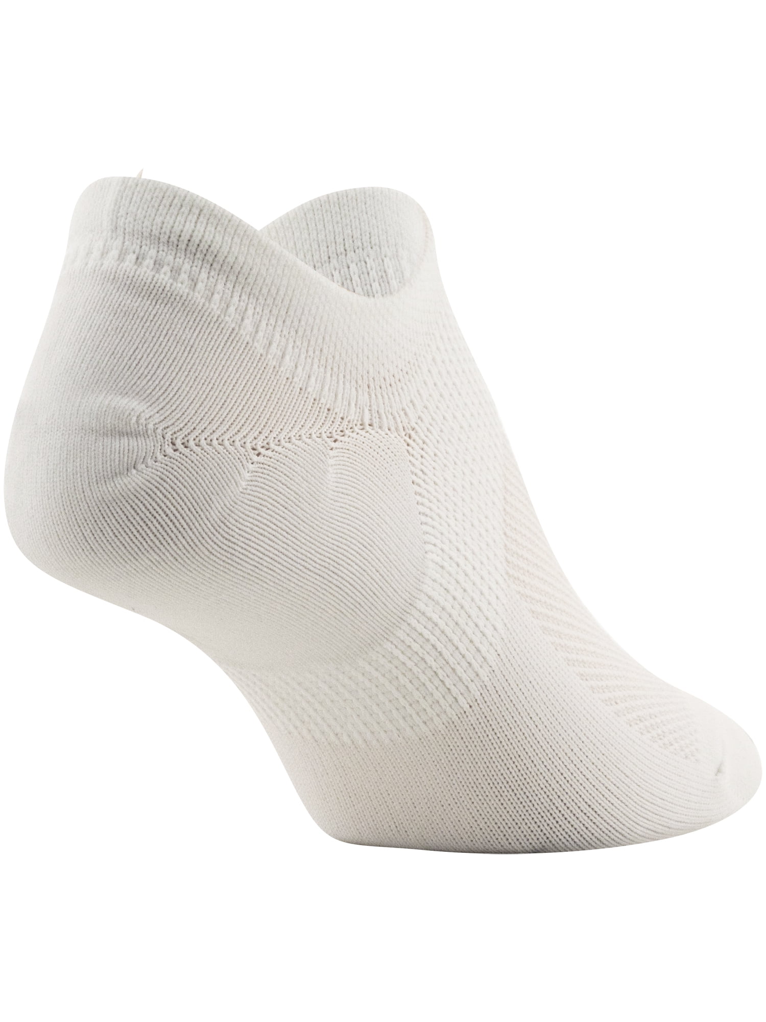 PEDS Women's All Day Active Nylon Invisible Socks White, 6 Pairs, Sizes 5-10
