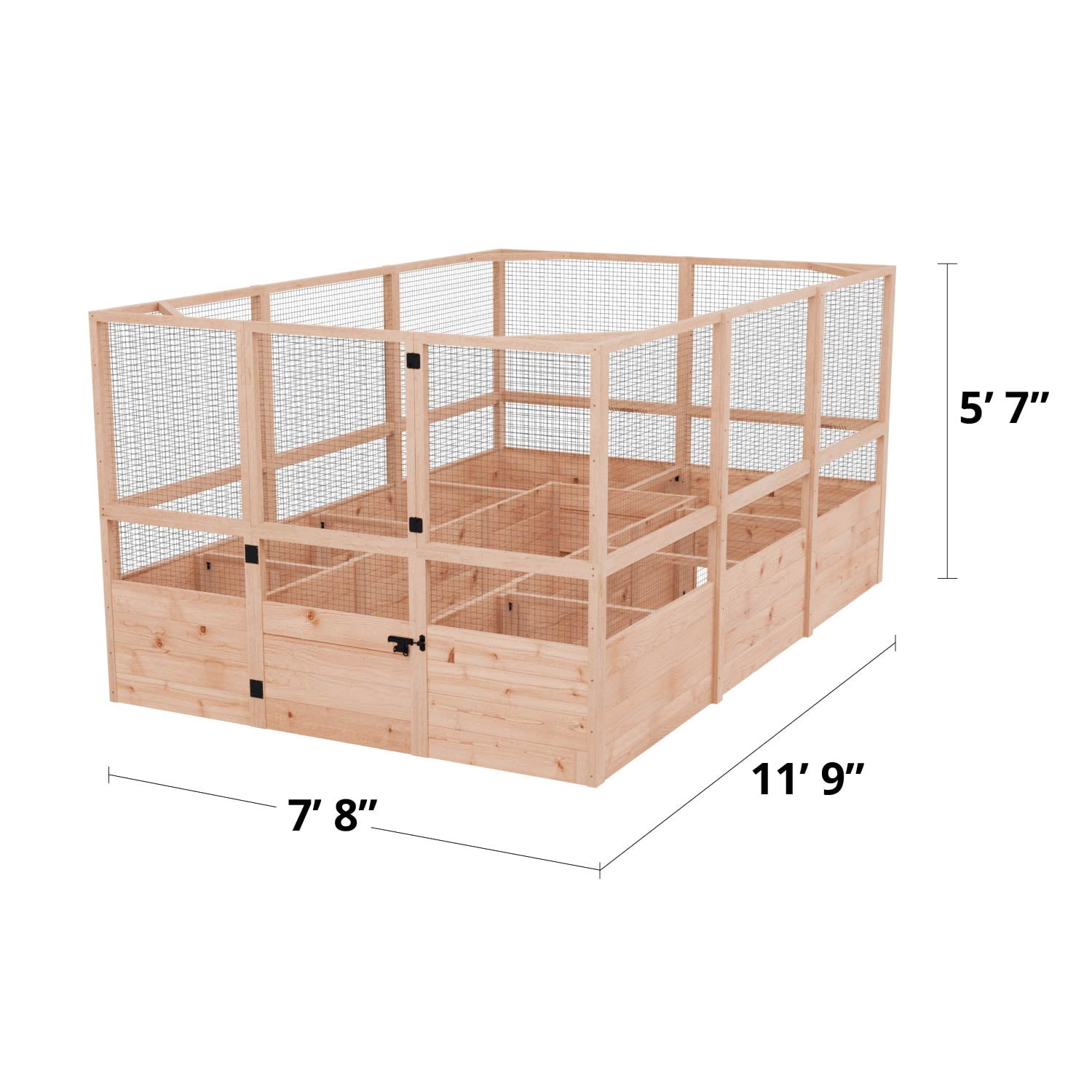 Outdoor Living Today 8x12 Western Red Cedar Raised Garden Bed with Deerfence