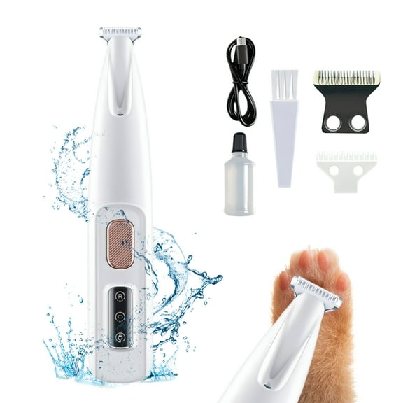 Pet Micro Precision Trimmer, Multifunctional Pet Hair Trimmer Waterproof Rechargeable Shaver with LED Light for Paws Eyes Ears Face Buttocks for Large/Small Dogs and Cats