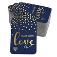 thumbnail image 1 of Inkdotpot 100 Pack Made With Love Text Favor Paper Tags Craft Real Gold Foil Hang Tag, 1 of 6