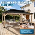thumbnail image 5 of Sunmthink 12'x20' Outdoor Hardtop Gazebo, Cedar Wood Pavilion with Galvanized Steel Double Roof, for Patio, Garden, Deck, 5 of 8