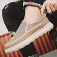 thumbnail image 5 of Men's Black & White Two-Tone Slip-On Casual Shoes, Lightweight Platform Loafers, 5 of 10