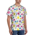 thumbnail image 4 of Yiaed Doodle Fruits Print Mens Short Sleeve Tight Fit T-Shirt, Crewneck Casual Tee-Large, 4 of 5