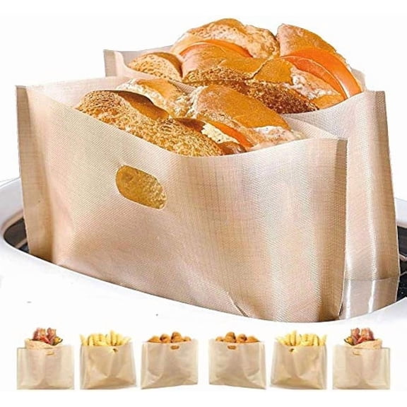 Non Stick Toaster Bags Reusable and Heat Resistant Easy to Clean,Perfect for Grilled Cheese Sandwiches