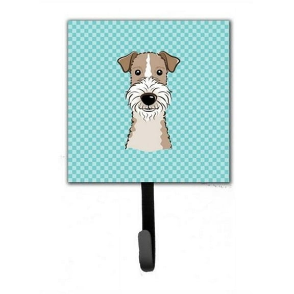 Carolines Treasures BB1185SH4 Checkerboard Blue Wire Haired Fox Terrier Leash & Key Holder