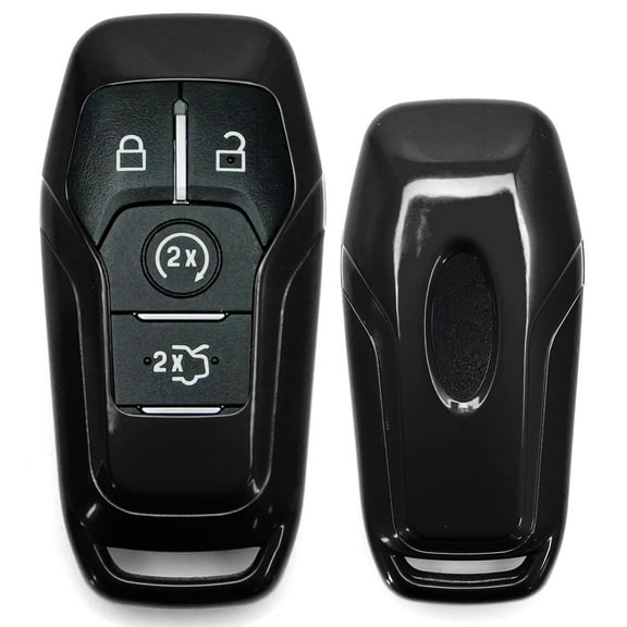 Glossy Metallic Black Exact Fit Key Fob Shell Cover For Ford or Lincoln 4/5-Button Intelligent Access Key