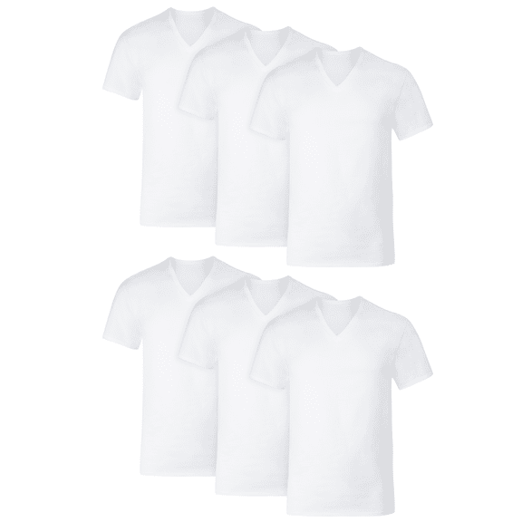 Undershirts T-Shirt Pack, V-Neck Cotton-Stretch Tees for Men, Moisture-Wicking