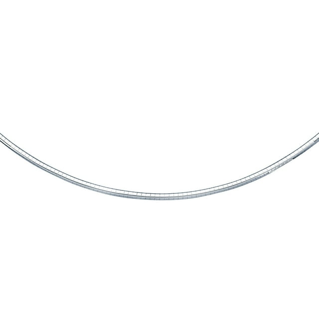 14k White Gold Chain in a Classic Omega (3 mm) 20 in