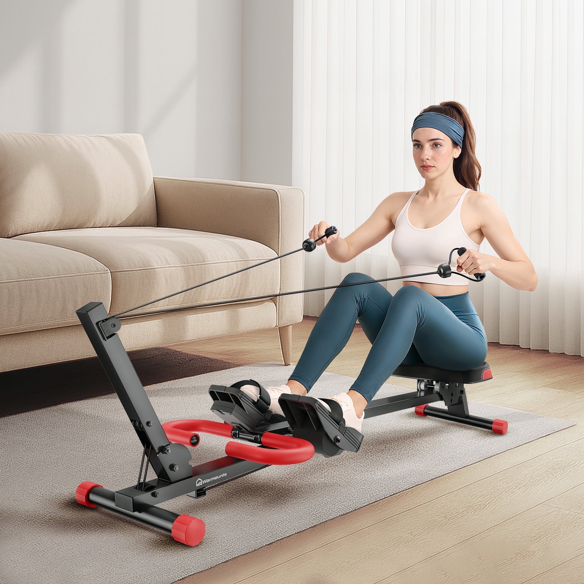Warmounts 4-in-1 Foldable Rowing Machine with LCD Monitor photo 6