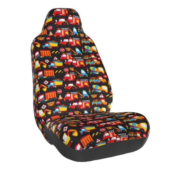 Vsdgher Construction Truck for Automotive Seat Covers for Cars Trucks SUVs, Universal Fit Anti-Slip Bucket Seat Protector for Cars,Vehicle Seat Protector for Front Seats