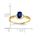 thumbnail image 3 of 14K Yellow Gold Ring Band with Stones (09) September Sapphire Oval Blue, 3 of 5