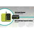 thumbnail image 4 of 2Pack 6.5Ah OP40602 40V Lithium Battery with Rapid Charger Combo for Ryobi 40V Battery and Charger Kit 6Ah OP40601 OP4060A1 5Ah OP4050A 4Ah OP4040 2.6Ah OP40261 2.0Ah OP4020A OP401 Dual Charger, 4 of 7