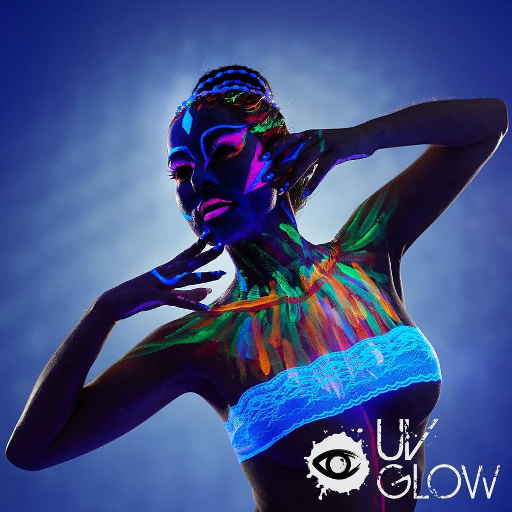 NEON EDIBLE BODY PAINT SET with STENCIL & Brush Sex Aid Romantic Gift Xmas 