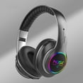 thumbnail image 4 of Wireless Bluetooth 5.1 Foldable Headphones with 40mm Subwoofer, Built-in Mic & Colorful LED Lights, 12-Hour Battery & Soft Earmuffs for Comfortable Stereo Sound(Red), 4 of 5