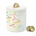 thumbnail image 3 of Dragonfly Piggy Bank, Silhouette of Flying Winged Insects Bugs Nature Pattern in Several Tones Art, Ceramic Coin Bank Money Box for Cash Saving, 3.6" X 3.2", Multicolor, by Ambesonne, 3 of 4