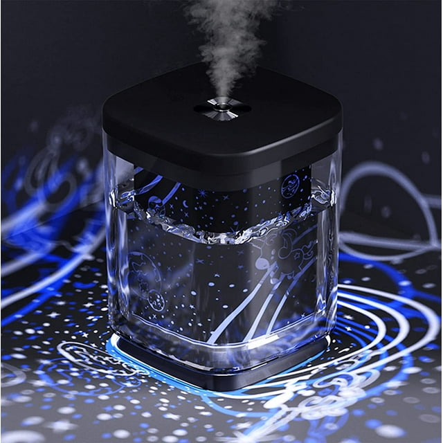 1000ml Ultrasonic Humidifier with 2 Adjustable Mist Modes, Auto Shut-Off, and Colorful Night Light. Portable USB Humidifier for Home, Office, Living Room, and Bedroom (Black)