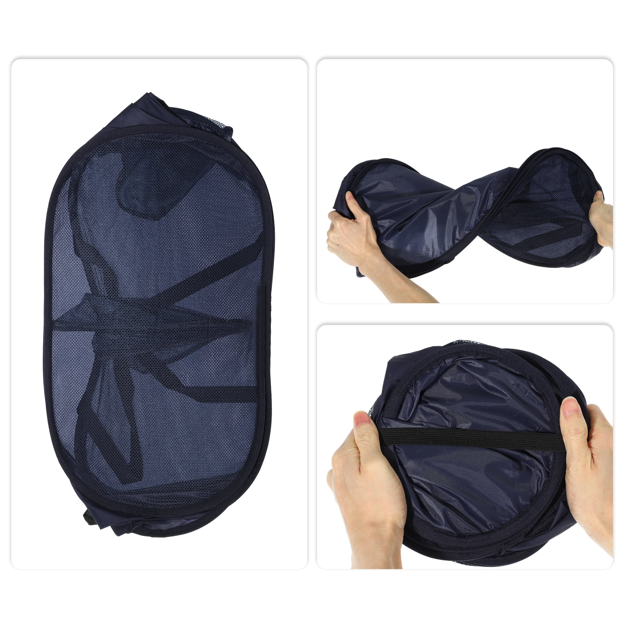 Unique Bargains Portable Hamper Basket for Bathroom 1 Pc Navy Blue-75L