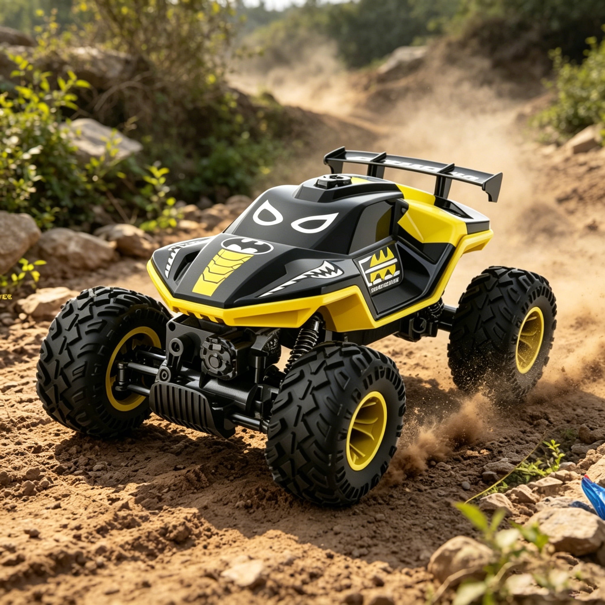 HNH 1:16 Big Monster Trucks Remote Control Car, 4WD RC Car for Kids, High-speed RC Vehicle with Two Battery