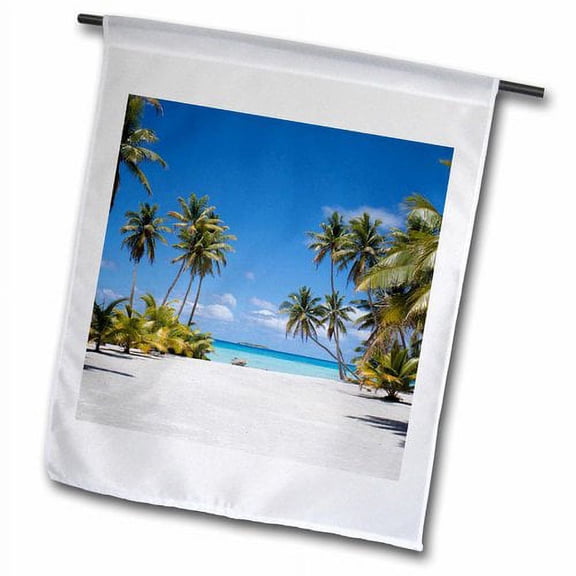 3dRose, Cook Islands, Palmerston Island. Tropical island, 18 x 27 inch Garden Flag