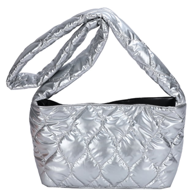 Bolso acolchado de algodón para otoño e invierno, bolso de plumas a la moda, suave para compras de niñas