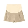 thumbnail image 5 of Hinvhai Women's Maternity Shorts Modal Shorts Over Belly Summer Casual Pregnancy Clothes Khaki XL(XL), 5 of 5
