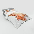 thumbnail image 3 of Ambesonne Animal Bedding Set 3 Pcs, Savannah Themed Watercolor, Twin XL, Orange and White, 3 of 3