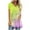 Yellow, variant on Women's Fashion Gradient Printed Blouse V-Neck Short Sleeve Loose T-Shirt Tops