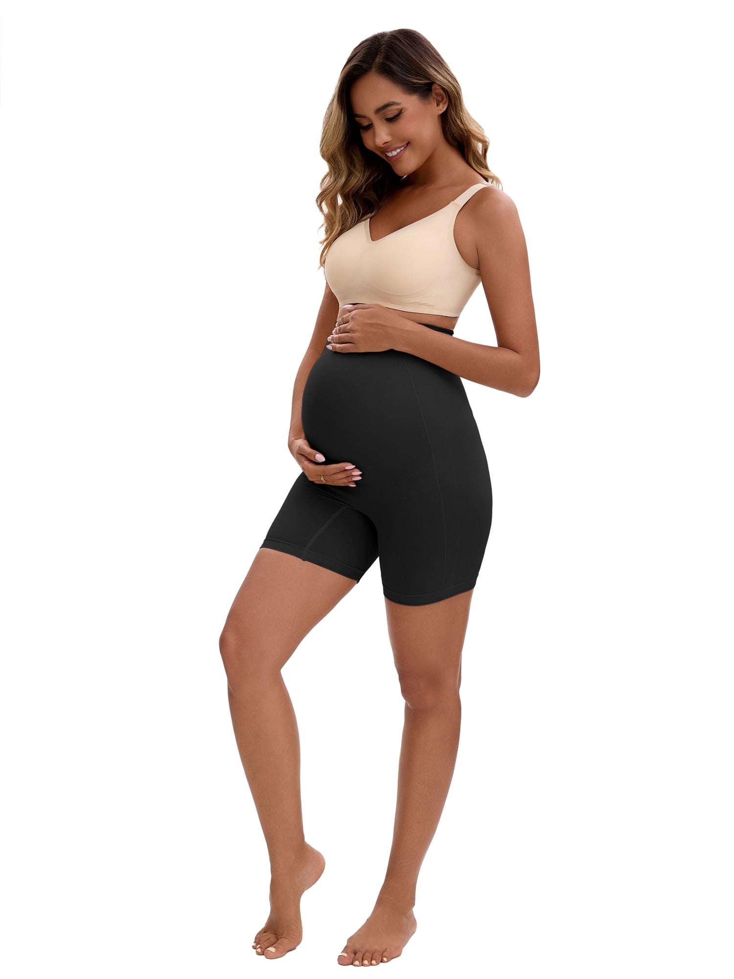 DARING DIVA Women's Maternity Underwear High Waisted Shaping Briefs S Black