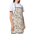 thumbnail image 3 of Fuzoiu Floral Print Waterproof Apron, Kitchen Apron for Women Men Chef, Apron for Christmas Dinner Party Cooking Baking Crafting House Cleaning Kitchen, 3 of 7