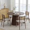 thumbnail image 2 of MAYEERTY 46 in. Soild Wood Walnut Dining Table Round Kitchen Table, 2 of 5