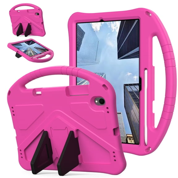 Allytechgroup Kids Case for Galaxy Tab S11 2025 11 Inch, EVA Shockproof Heavy Duty Case with Foldable Kickstand / Handle, Full body Protective Kids Friendly Case for Samsung Tab S11 5G, Rose