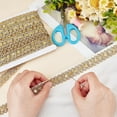 thumbnail image 3 of 14 Yard Gold Sequin Metallic Braid Trim Glitter Paillette Lace Applique Spangle Sequins Sewing Paillette Flat Glitter Fabric Lace Band for Crafts Embellishments Halloween Costume, 3 of 5