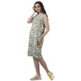 thumbnail image 4 of Moomaya Knee Length Summer Dresses Printed Back Slit Boat Neck Shift Dress, 4 of 4