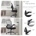 thumbnail image 3 of Home Office Chair Ergonomic Chair Adjustable Computer Chair Swivel Rolling Executive Task Chair with Lumbar and Armrest for Home Office Study, Grey, 3 of 7