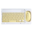 thumbnail image 1 of XIAOLE Combo de teclado y ratón Bluetooth recargables, ultradelgado, ergonómico, portátil, compacto, inalámbrico, universal, multidispositivo para tabletas, teléfonos móviles y portátiles (amarillo), 1 of 1