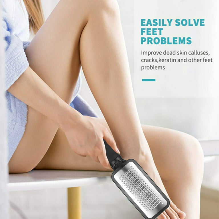Nylea Foot File Callus Remover - Stainless Steel Foot Rasp to Remove Hard  Skin - Black