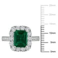 thumbnail image 2 of Created Forever Women's Created Emerald and Lab Grown Diamond Sterling Silver Halo Ring, 2 of 10