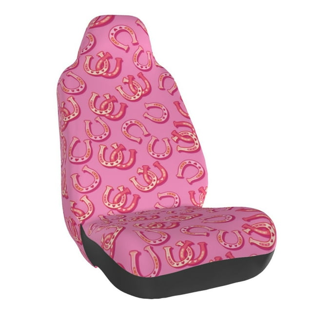 Wukai Cute Cowgirl Full Set Car Seat Covers with Soft Padding Universal Auto Front Seats Protector and Cushion Mat
