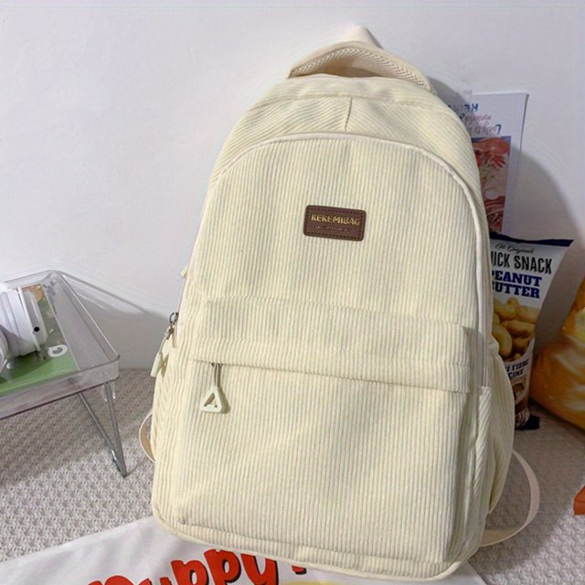 Upgrade Your School Style with our Corduroy Student Backpack - Perfect for Casual Travel too!