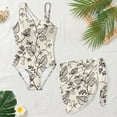 thumbnail image 4 of SEANATIVE Girls One Piece Swimsuits with Mesh Coverups Kid Teen Bathing Suit 2 PCS Swimwear Back Cutout Beachwear for Travel Beach Swimming Pools, Size 13-14, Leaf Pattern Beige, 4 of 7