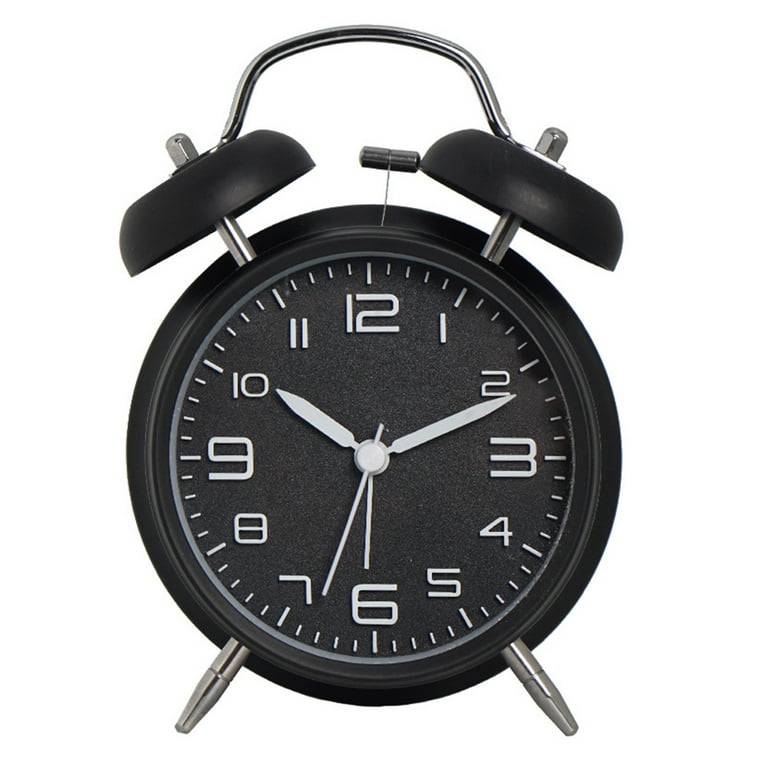 Analog Alarm Clock Silent Non-Ticking Quartz Battery Operated