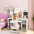 thumbnail image 2 of Qaba Kids Vanity Set, Pretend Makeup Playset with Lighted Mirror, White, 2 of 10