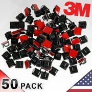 50 Pack 3M Heavy Duty Cable Clips Management Black Cord Holders