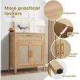 thumbnail image 6 of Magic Union Buffet Sideboard Storage Cabinet with Large Drawer,Rattan Accent Wood Cabinet TV Stand with 2 Doors and Adjustable Shelf for Bathroom,Kitchen,Living Room,Bedroom,Entryway Burlywood (1), 6 of 8