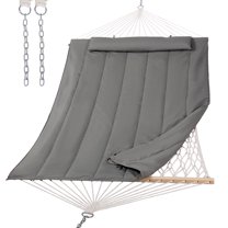 SUNCREAT Hammocks for Outside, Two Person Hammock for Patio, Garden, Porch, Outdoor, Dark Gray